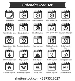 Calendar Icon Set, Vector Graphics