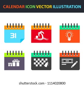 Calendar Icon Set Vector Illustration