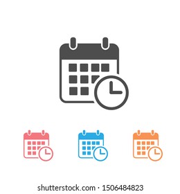 Calendar icon set vector illustration. Calendar symbol