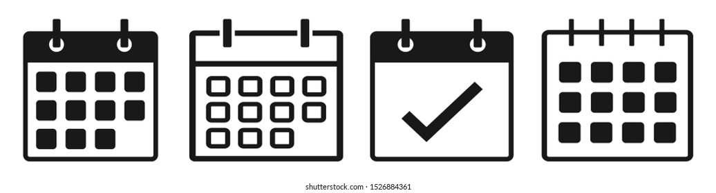 Calendar Icon Set, Calendar Icon Vector Illustration – Vector