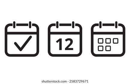 Calendar icon set vector illutration.