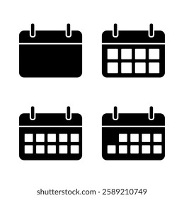 Calendar Icon Set. Calendar Vector Icon in line style design. Calendar Symbol.