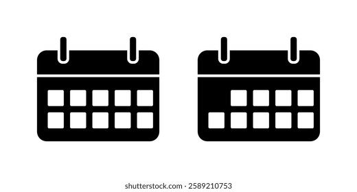 Calendar Icon Set. Calendar Vector Icon in line style design. Calendar Symbol.