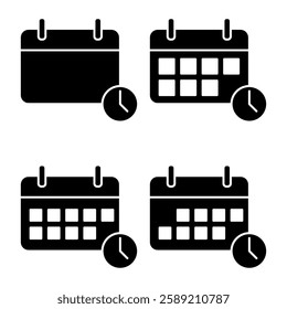 Calendar Icon Set. Calendar Vector Icon in line style design. Calendar Symbol.