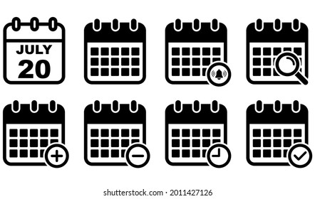 símbolo de signo de vector conjunto de iconos de calendario