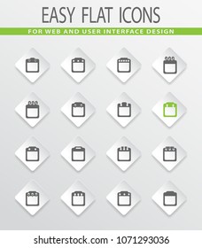 Calendar icon set for web sites and user interface