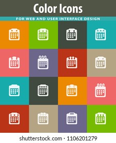 Calendar icon set for web sites and user interface