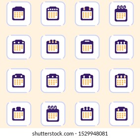 Calendar icon set for web sites and user interface