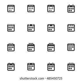 Calendar icon set for web sites and user interface