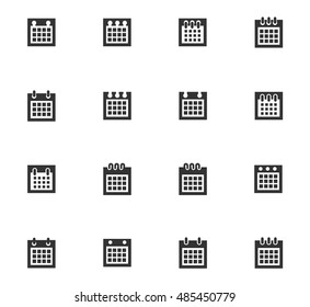 Calendar icon set for web sites and user interface