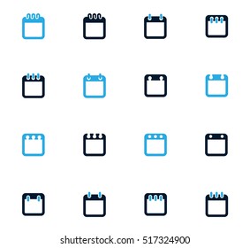 Calendar icon set for web sites and user interface