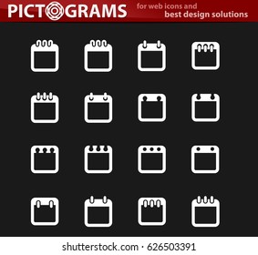 Calendar icon set for web sites and user interface