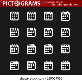 Calendar icon set for web sites and user interface