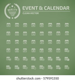 Calendar icon set,clean vector