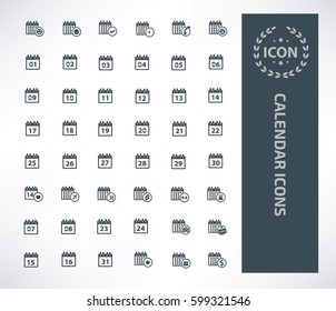 Calendar icon set,clean vector