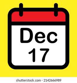 Kalendersymbol am siebzehnten Dezember, Vektorgrafik