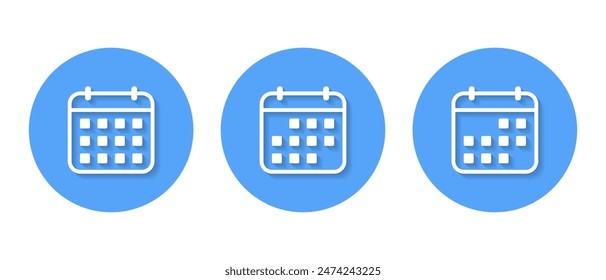 Calendar icon with shadow. date, event concept