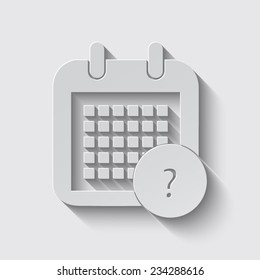 Calendar Icon with shadow on a grey background