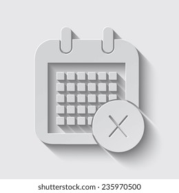 Calendar Icon with shadow on a grey background