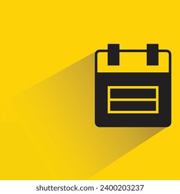icono de calendario con sombra sobre fondo amarillo