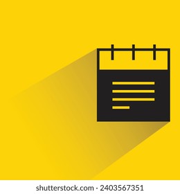 calendar icon with shadow on yellow background