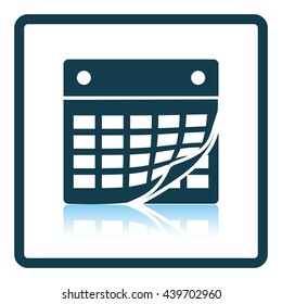 Calendar icon. Shadow reflection design. Vector illustration.