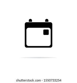 Calendar Icon with shadow in white background for web