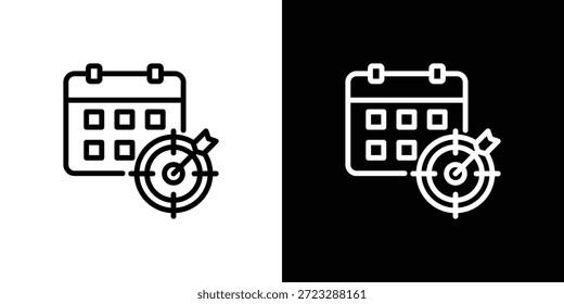 Hoja De Iconos De Calendario Blanco Y Negro