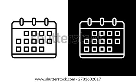 Calendar Icon Sheet Black And White