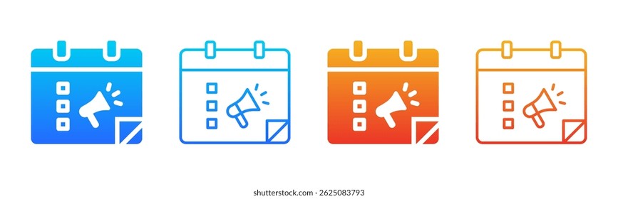 Calendar icon sheet multiple style collection