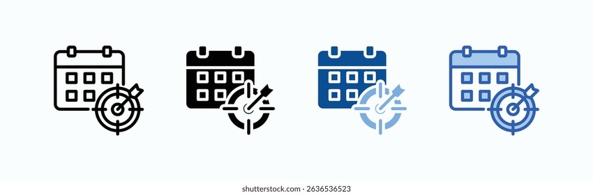 Calendar Icon Sheet Multiple Style Collection Isolated Vector