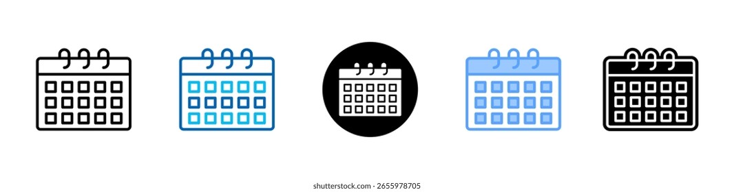 Calendar icon sheet multiple style collection