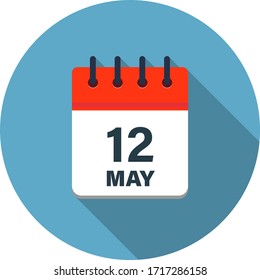 Calendar icon showing May 12th on blue background