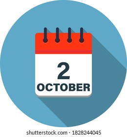 Calendar icon showing October 2nd on blue background