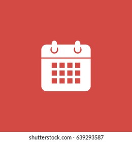 calendar icon. sign design. red background