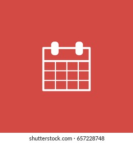 Calendar Icon Sign Design Red Background Stock Vector Royalty Free