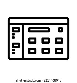 Calendar icon. Calendar sign and symbol in line style icon. Vector illustration.