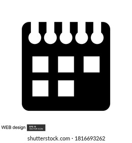 Calendar icon, calendar sign and symbol vector design