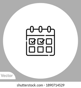 Vector de signo de icono de calendario,Símbolo, ilustración de logotipo para web y móvil