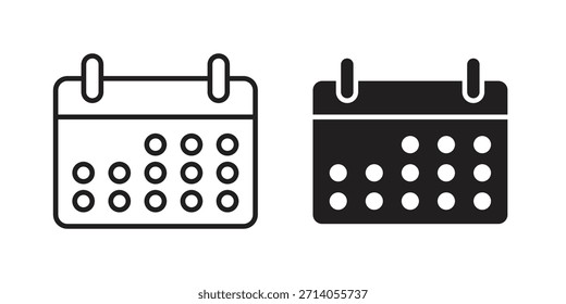 Diseños de Vector de silueta de icono de calendario. Trazos editables