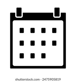 calendar icon, silhouette vector isolated on white background. simple and modern design