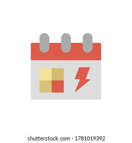 Calendar icon. Simple color vector elements of rock n roll icons for ui and ux, website or mobile application
