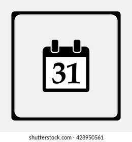 Calendar icon. Simple calendar with date 31.