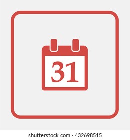 Calendar icon. Simple calendar with date 31.