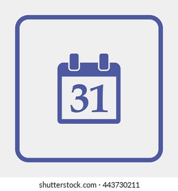 Calendar icon. Simple calendar with date 31.