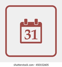 Calendar icon. Simple calendar with date 31.