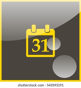 Calendar icon. Simple calendar with date 31.