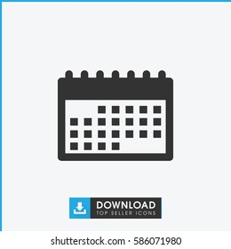 calendar icon. Simple filled calendar icon. On white background.