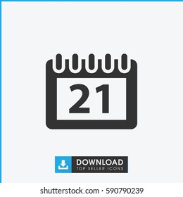 calendar icon. Simple filled calendar icon. On white background.