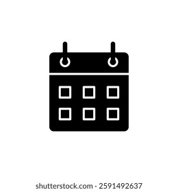 calendar icon, simple flat style, illustration, logo sign symbol pictogram template, for ui or ux isolated on white for mobile app, editable